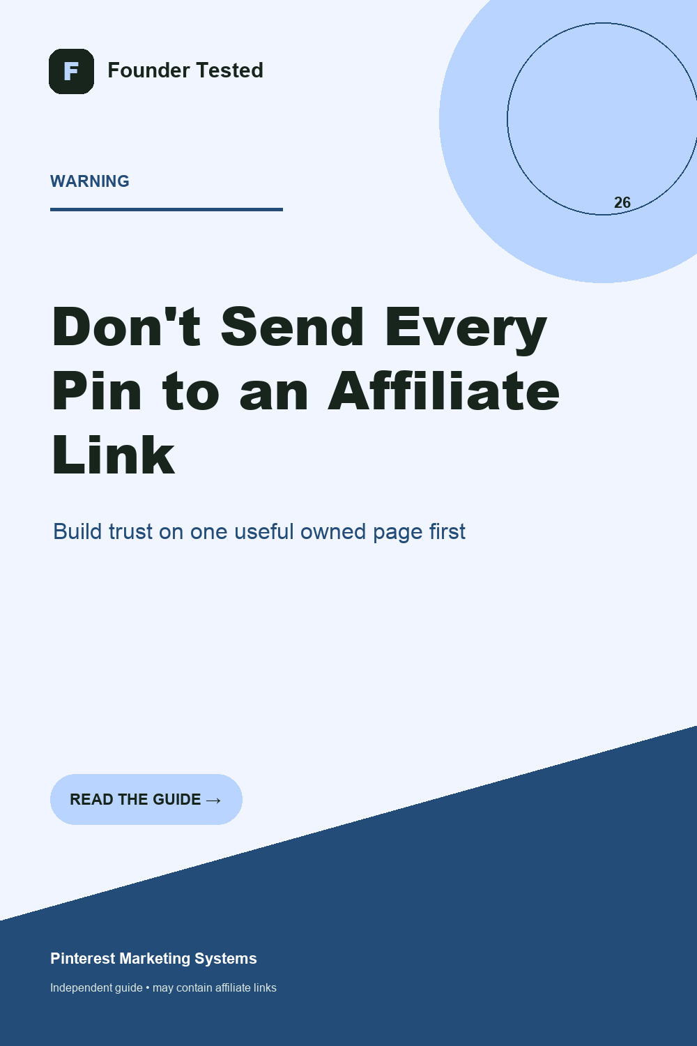 Warning against sending repetitive Pinterest Pins directly to affiliate links